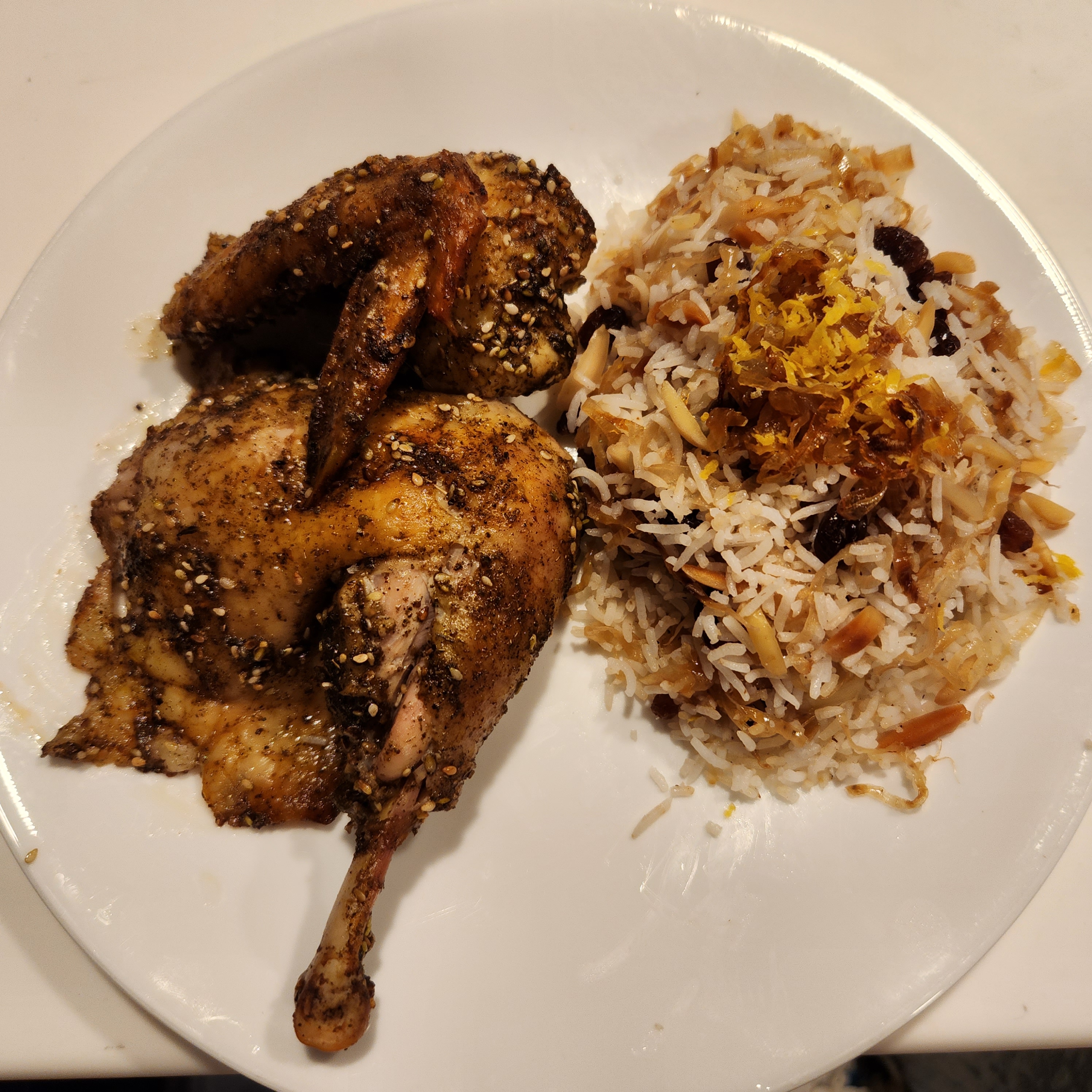 Za'atar Roasted Chicken and Jeweled Rice
