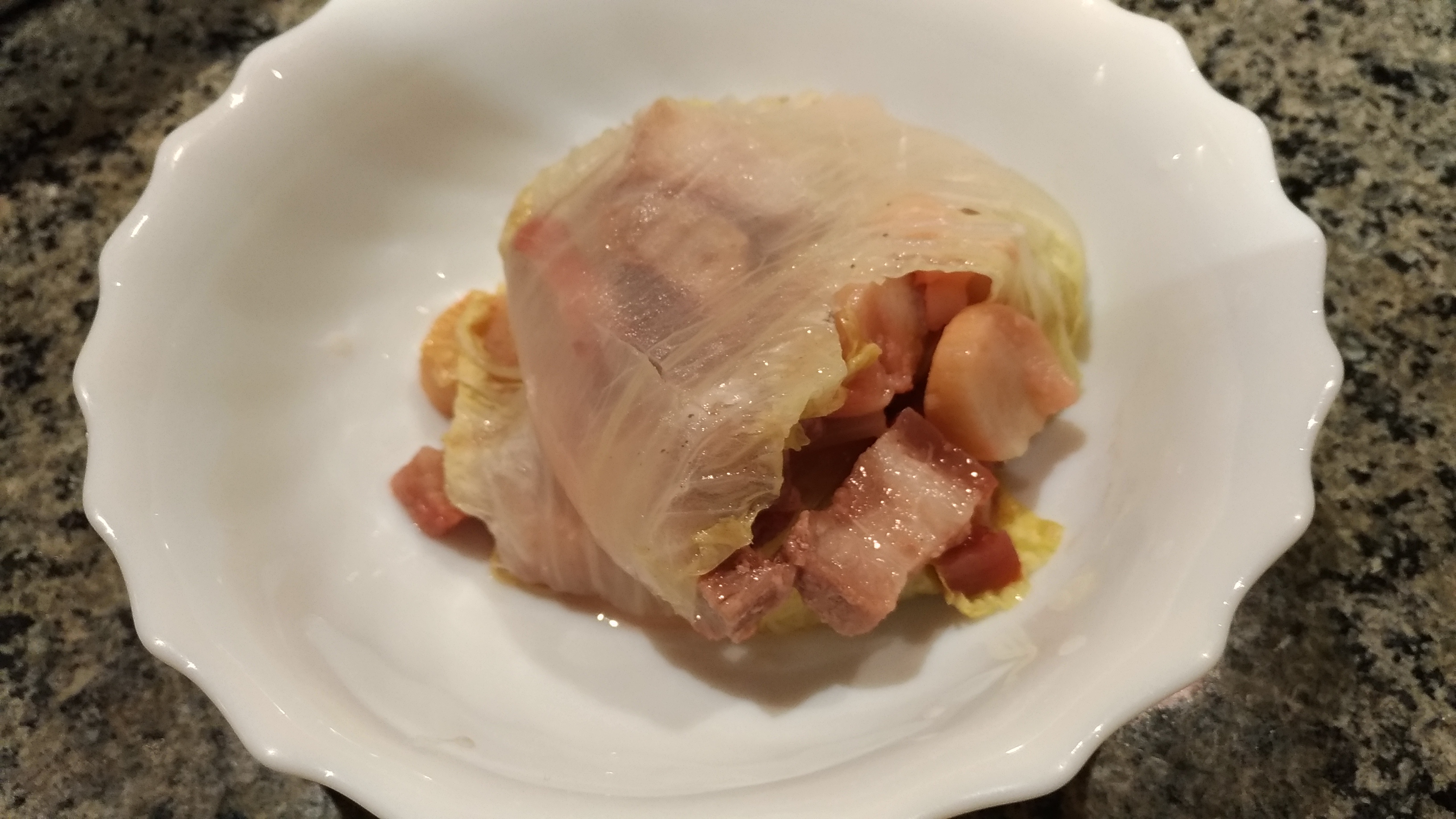 Char Siu and Scallop Wrapped in Napa Cabbage